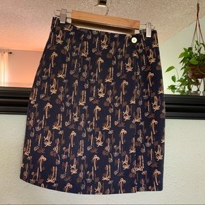 Clio silk palm tree wrap skirt